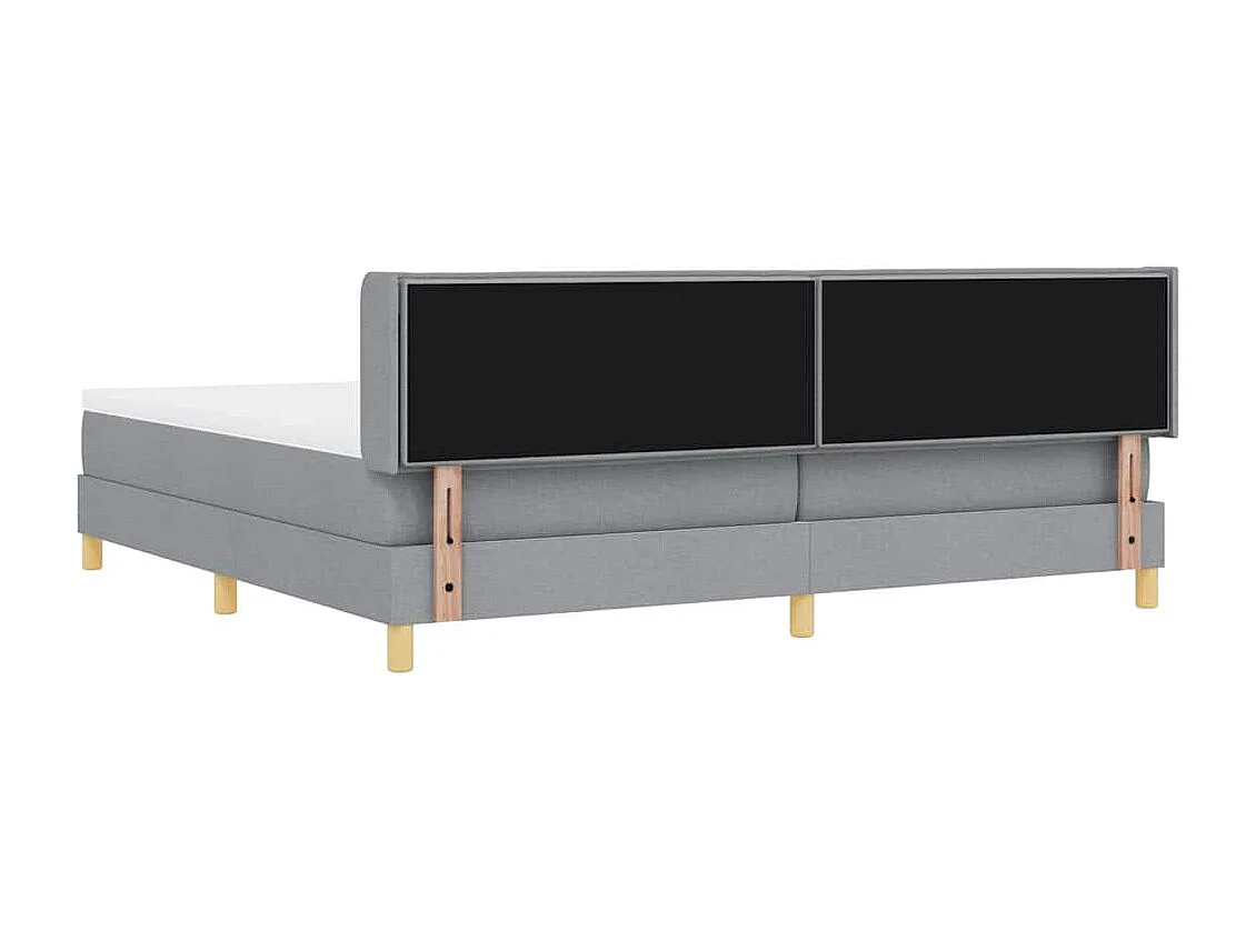 Cadre de lit avec matelas Gris clair 200 x 200 cm tissu