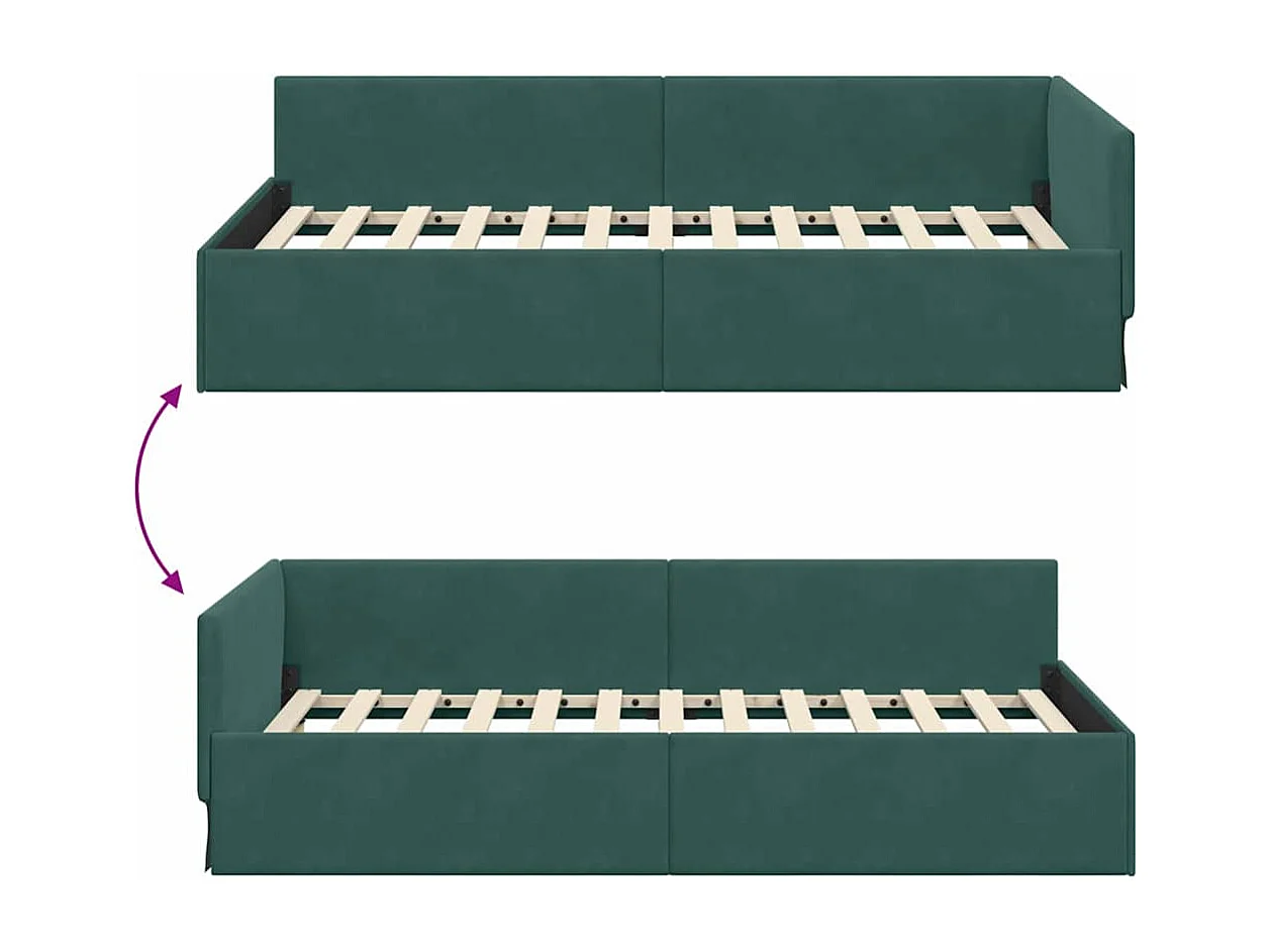 Estrutura de Cama de Canto Outros Verde-escuro 100 x 200 cm