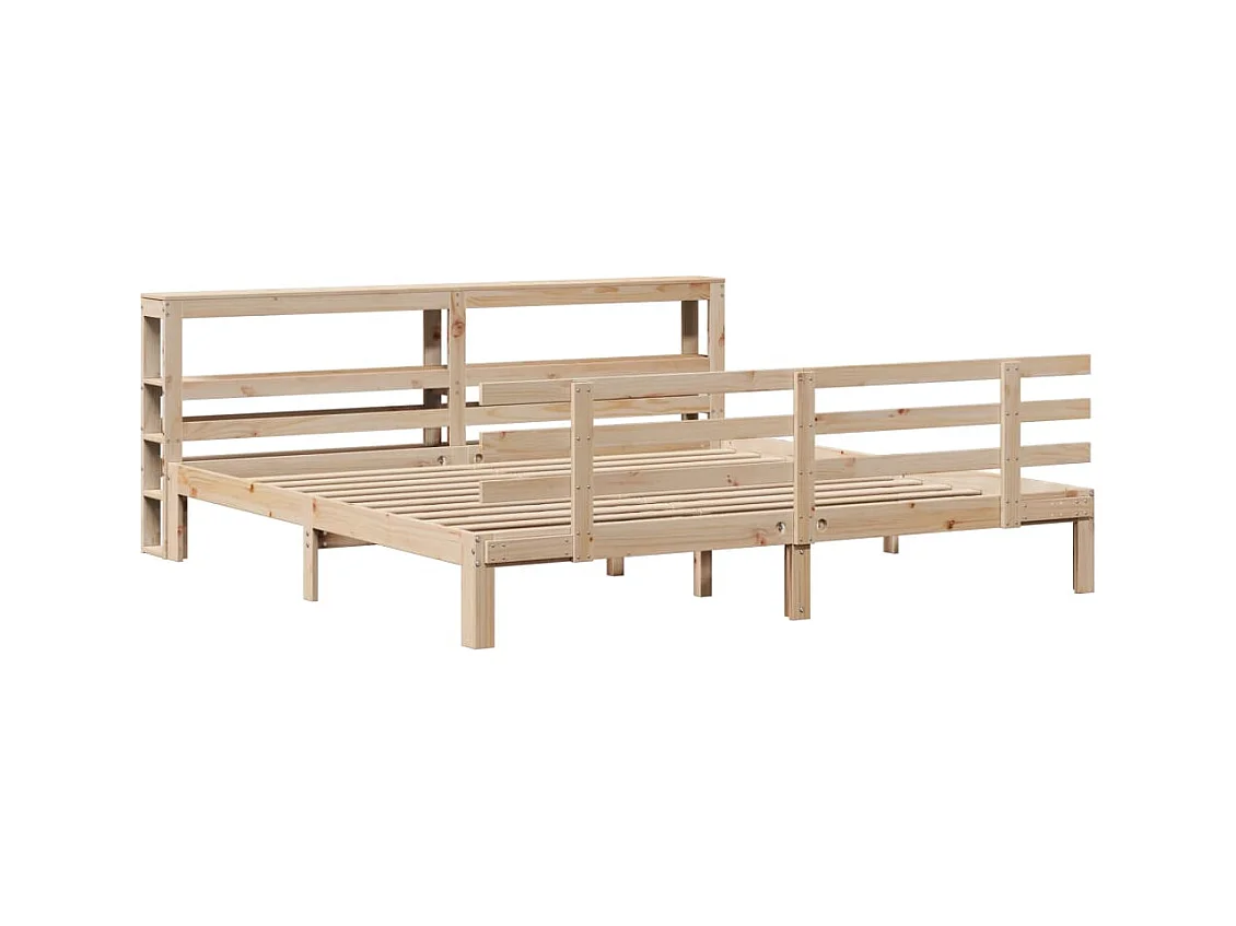 Cadre de lit avec tête de lit sans matelas 200x200 cm