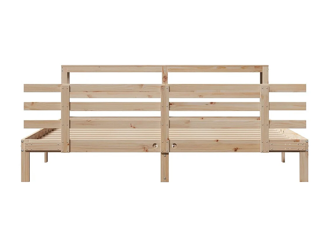 Cadre de lit avec tête de lit sans matelas 200x200 cm