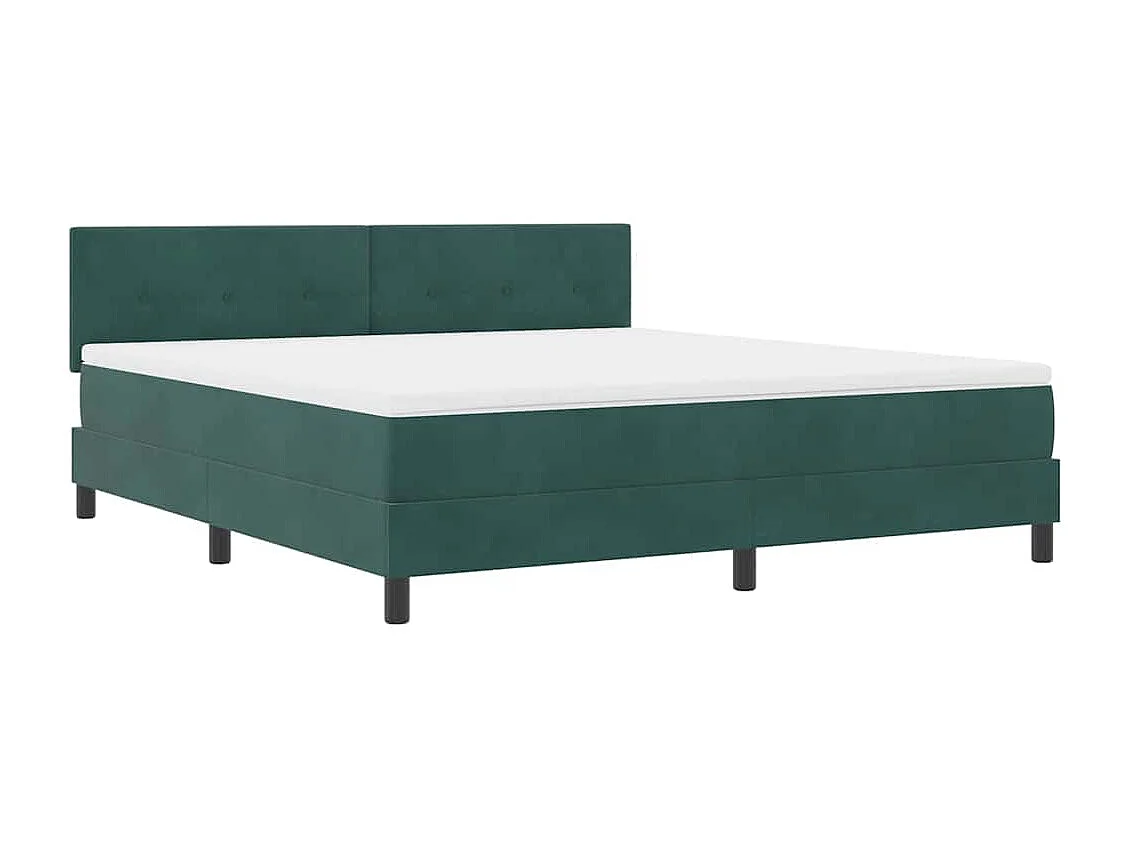 Boxspringbed met Matras Donkergroen 180 x 200 cm Stof