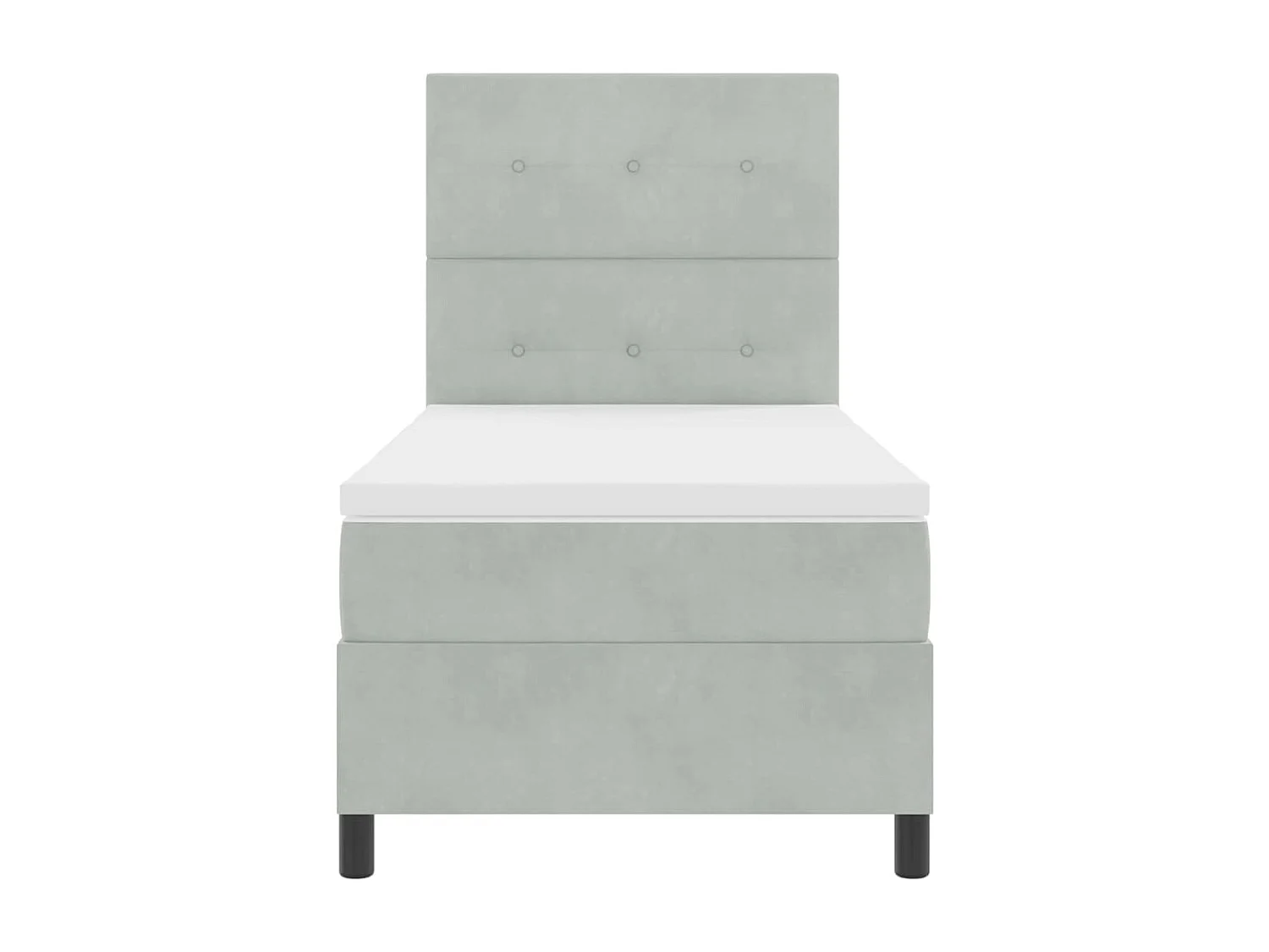 Cama Box com colchão Cinzento-claro 90 x 190 cm Veludo