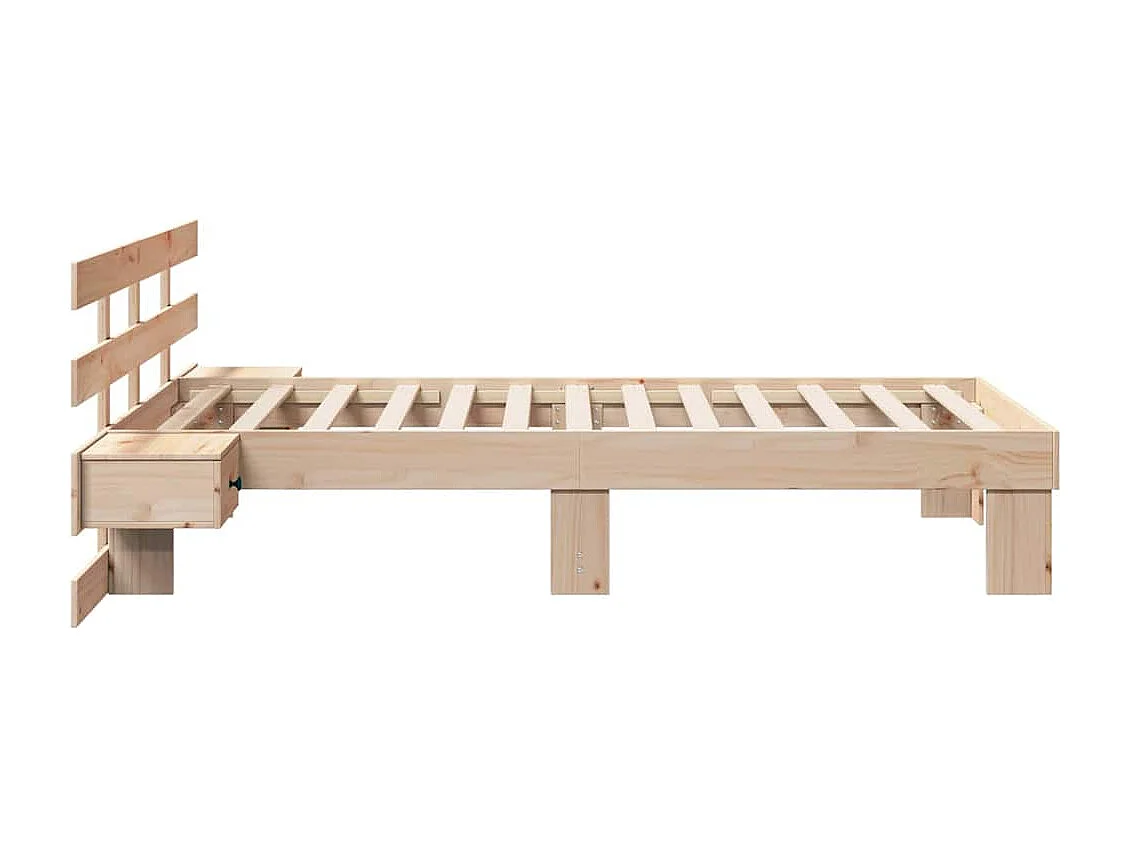 Bedframe met hoofdeinde Bruin 90 x 200 cm Massief grenenhout