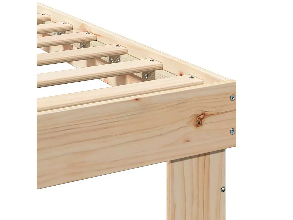 Bedframe met hoofdeinde Bruin 90 x 200 cm Massief grenenhout