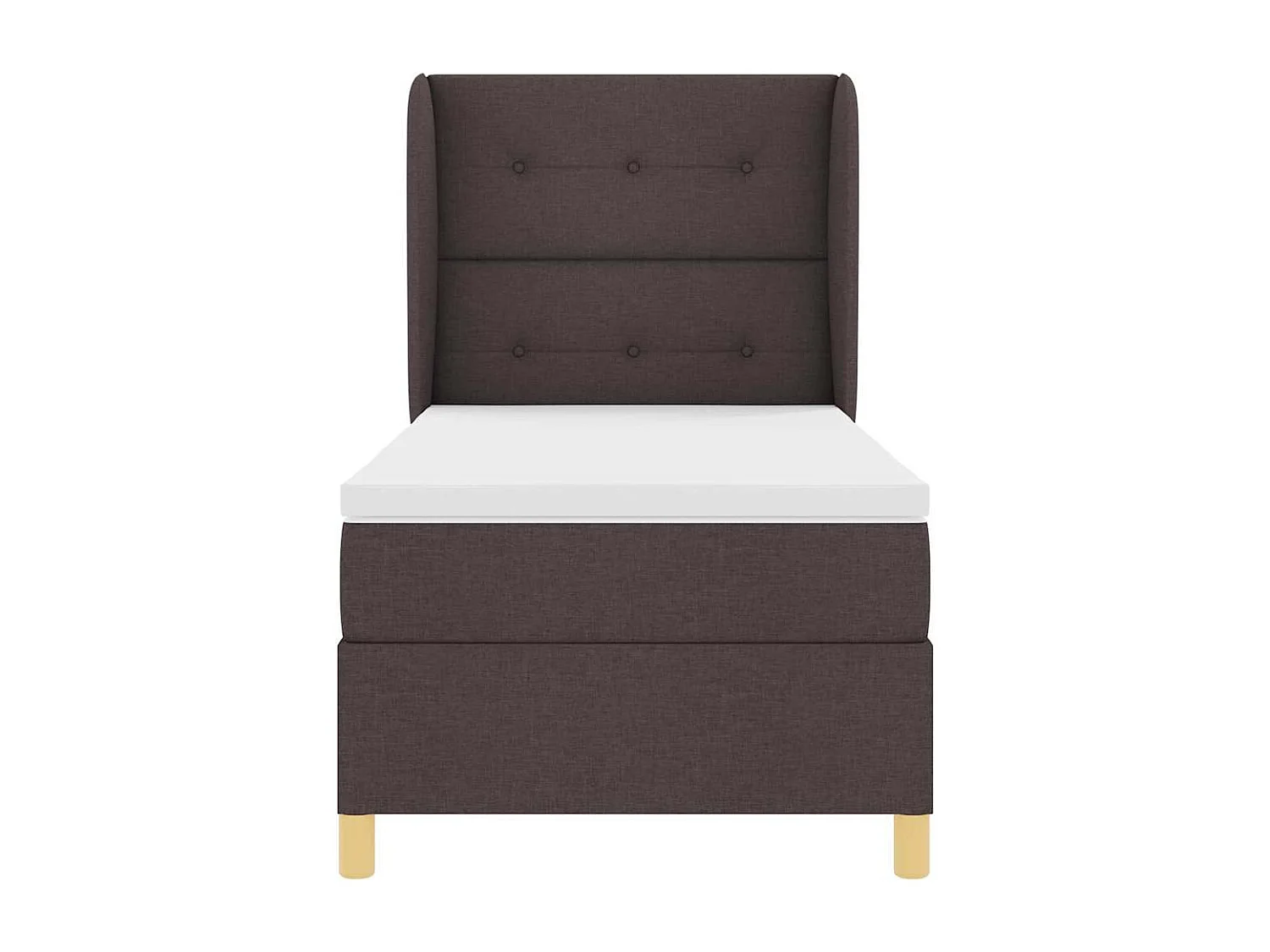 Cama con Somier y Colchón Gris Oscuro 90x190 cm de Tela