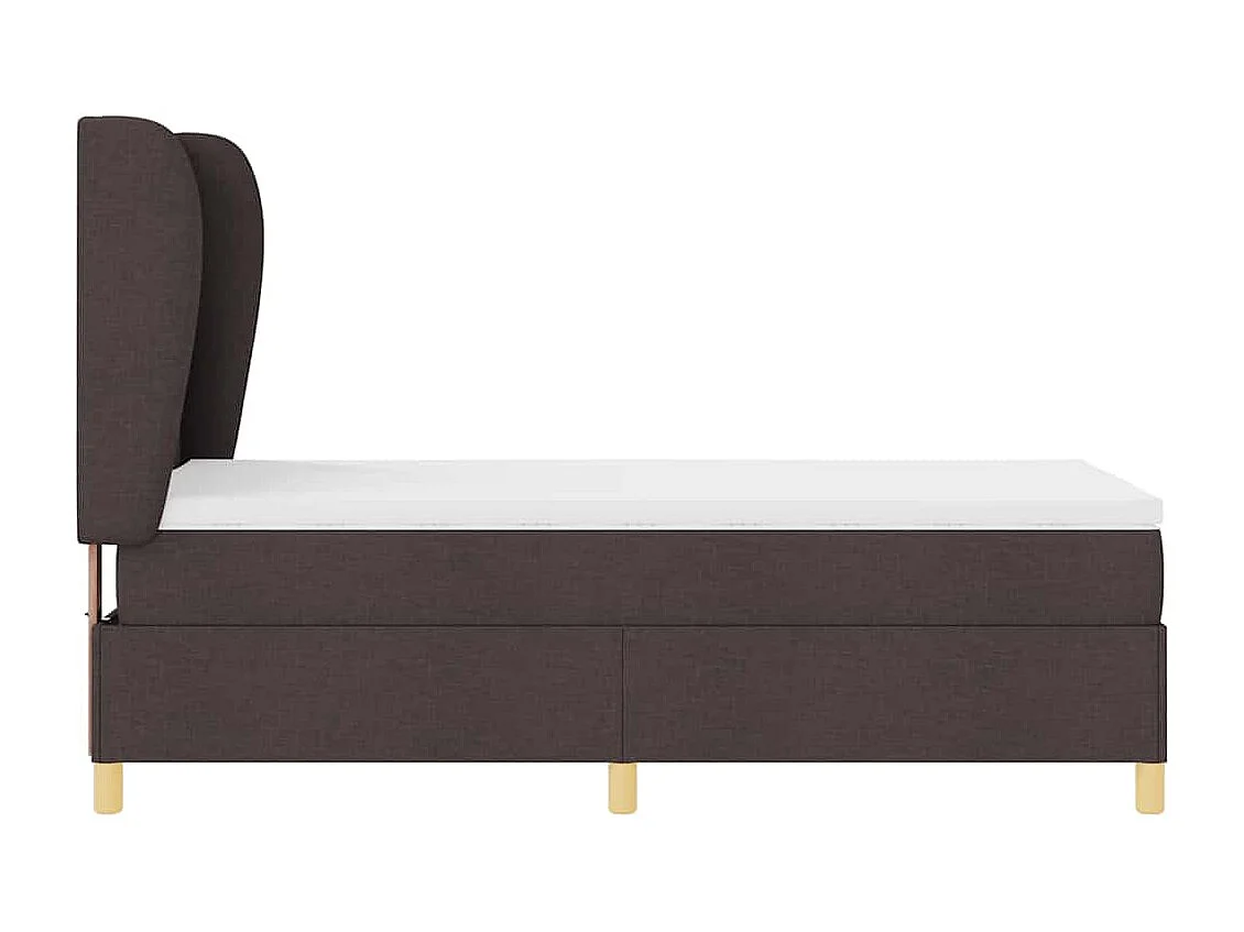 Cama con Somier y Colchón Gris Oscuro 90x190 cm de Tela