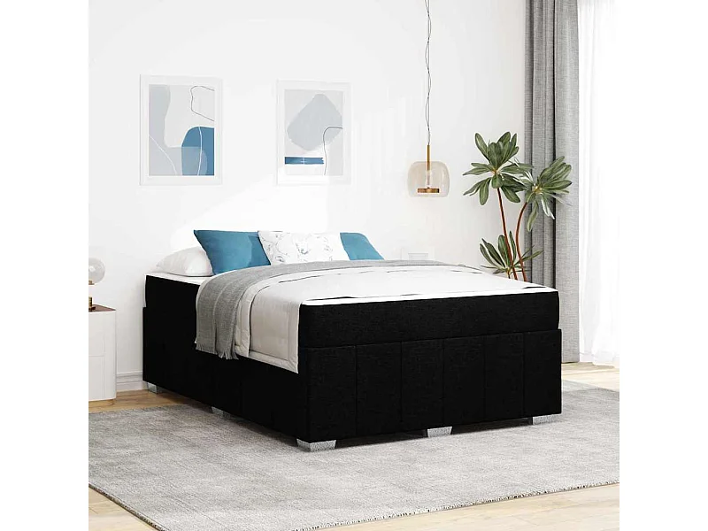 Bedframe met matras Zwart 160 x 200 cm Stof