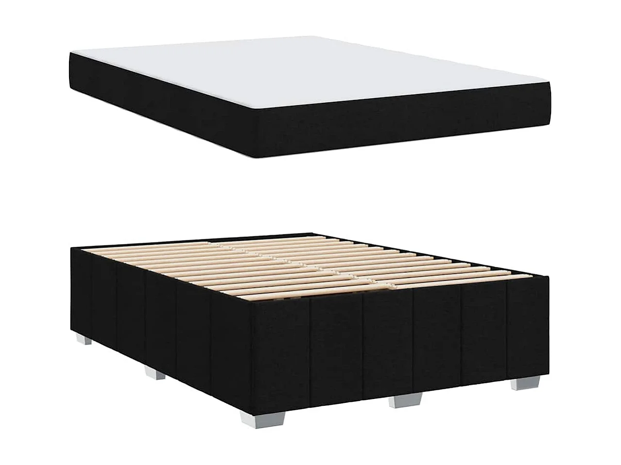 Bedframe met matras Zwart 160 x 200 cm Stof