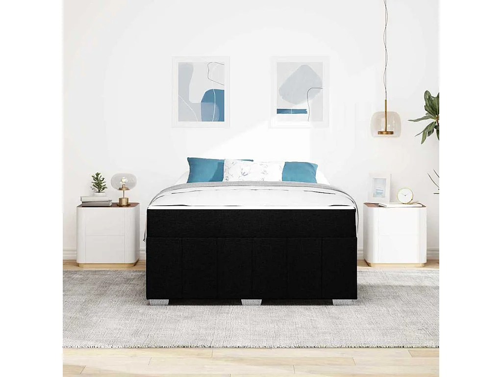 Bedframe met matras Zwart 160 x 200 cm Stof