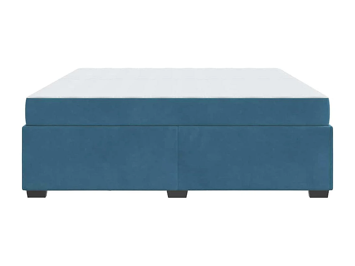 Cadre de lit avec matelas Bleu foncé 200 x 200 cm Velours