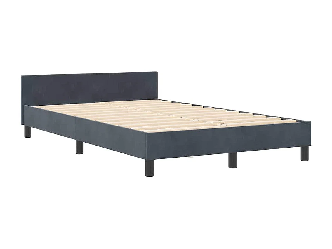 Bedframe met hoofdeinde Donkergrijs 120 x 200 cm Fluweel