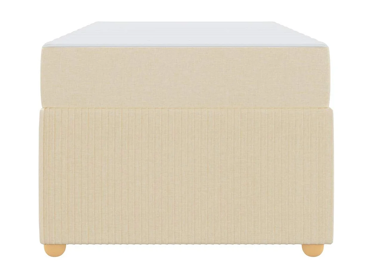 Cadre de lit avec matelas avec matelas Crème 80 x 200 cm tissu