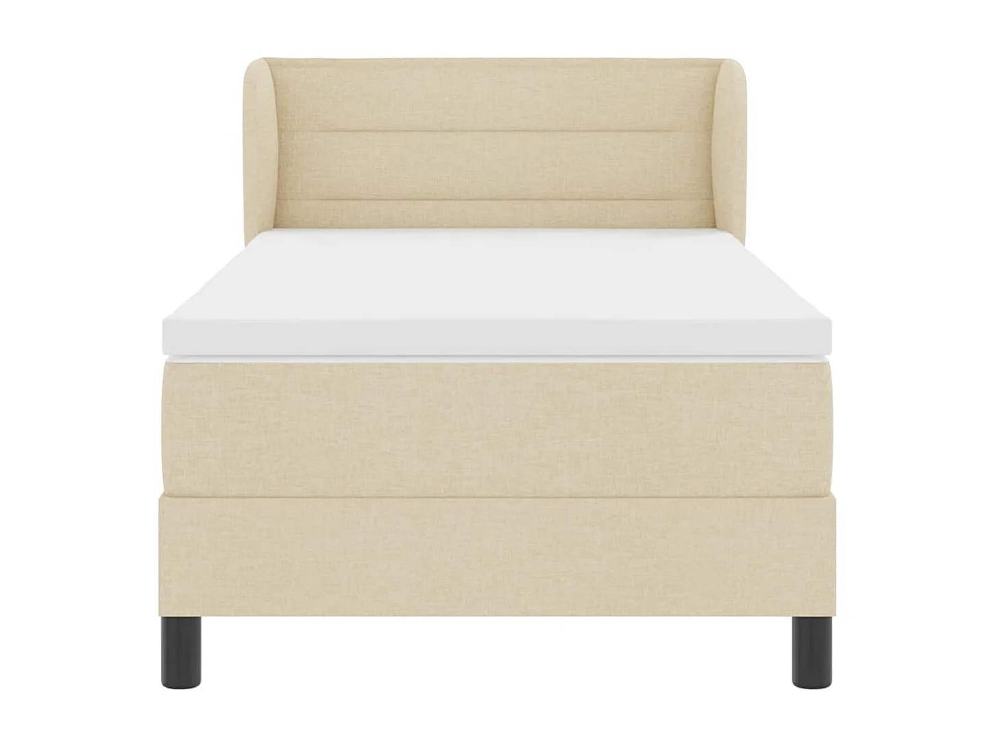 Cadre de lit avec matelas avec matelas Crème 80 x 200 cm tissu