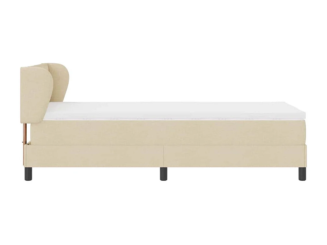 Cadre de lit avec matelas avec matelas Crème 80 x 200 cm tissu