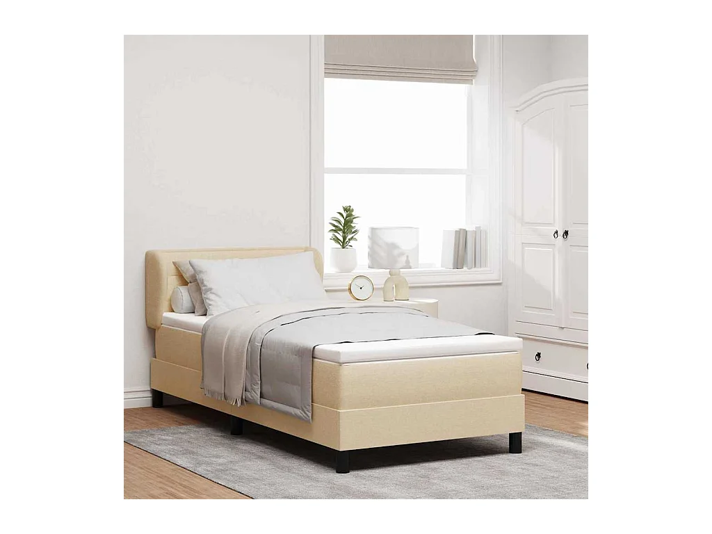 Boxspringbed met matras met matras Crème 80 x 200 cm Stof