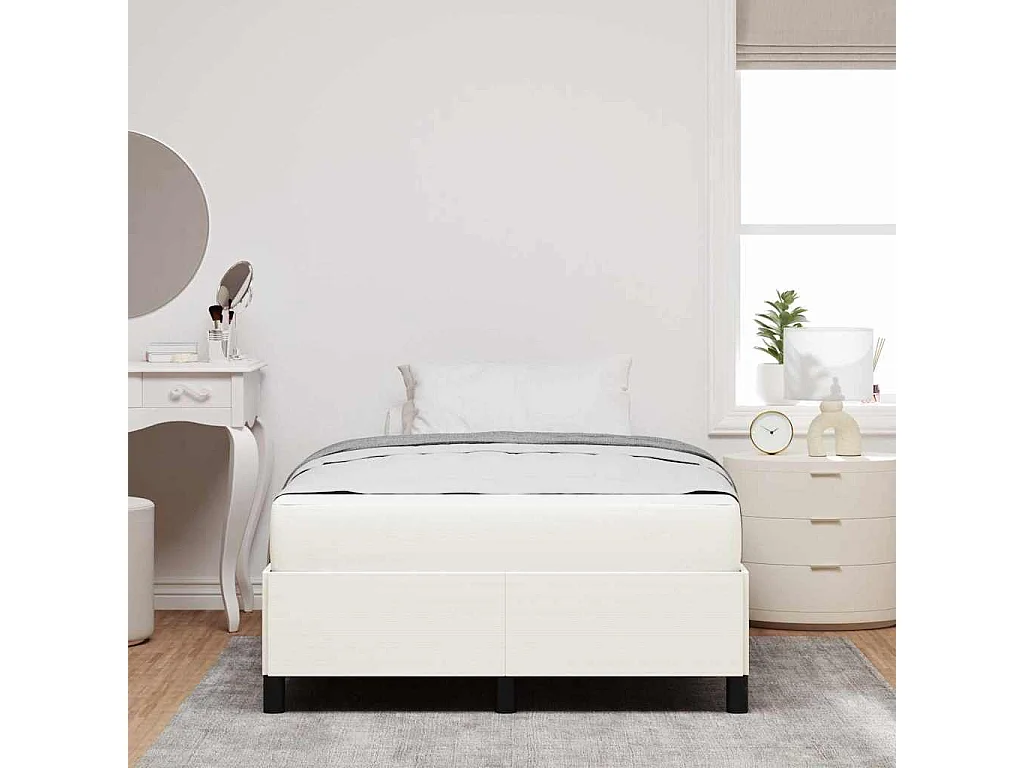 Estructura de cama Crema 120 x 200 cm Telas de pana