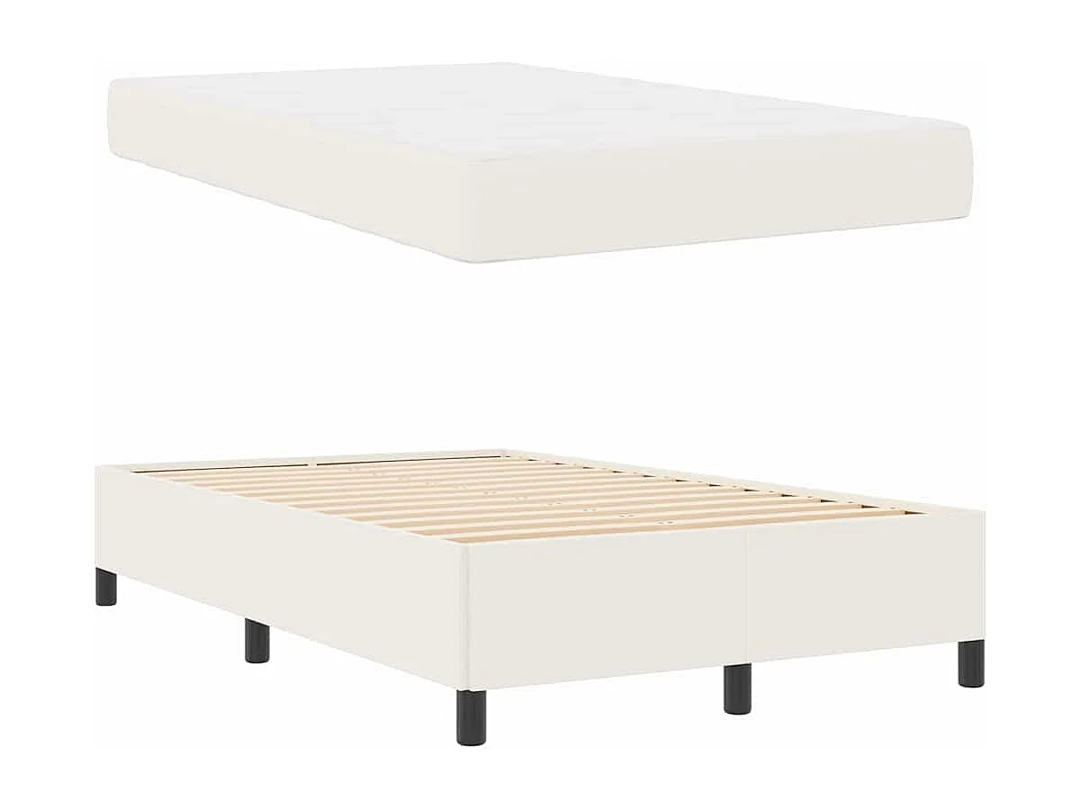 Estructura de cama Crema 120 x 200 cm Telas de pana