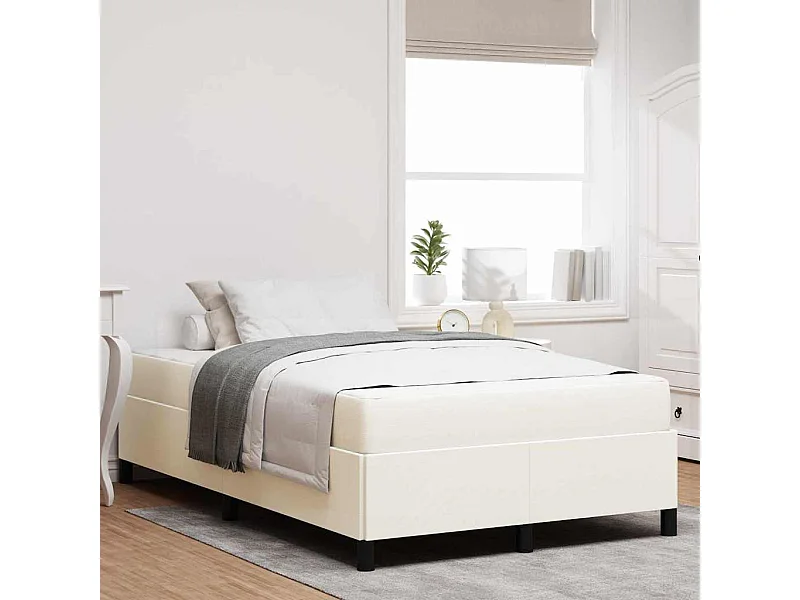 Estructura de cama Crema 120 x 200 cm Telas de pana