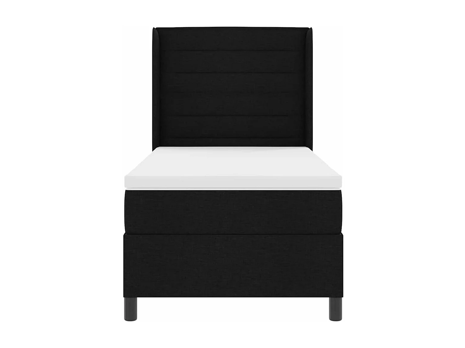 Cadre de lit avec matelas Noir 100 x 200 cm tissu