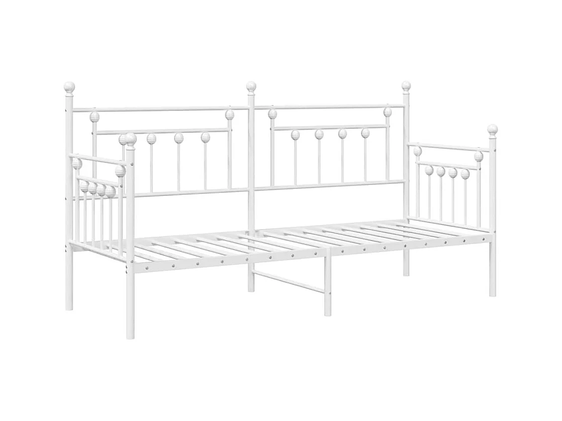 Cadre de lit de jour avec tête de lit Blanc 80 x 200 cm Acier