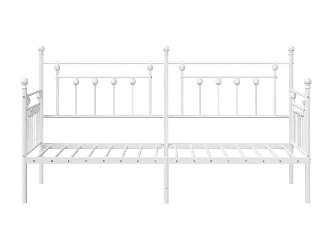 Cadre de lit de jour avec tête de lit Blanc 80 x 200 cm Acier