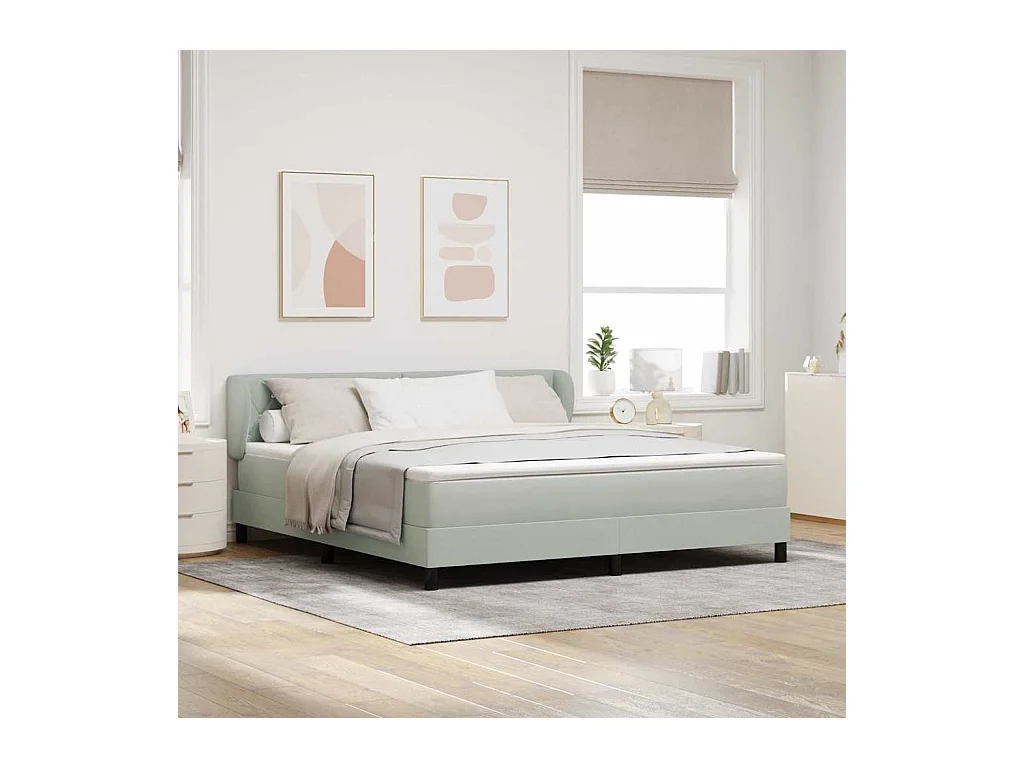 Cama con Somier y Colchón Gris Oscuro 80x200 cm Terciopelo