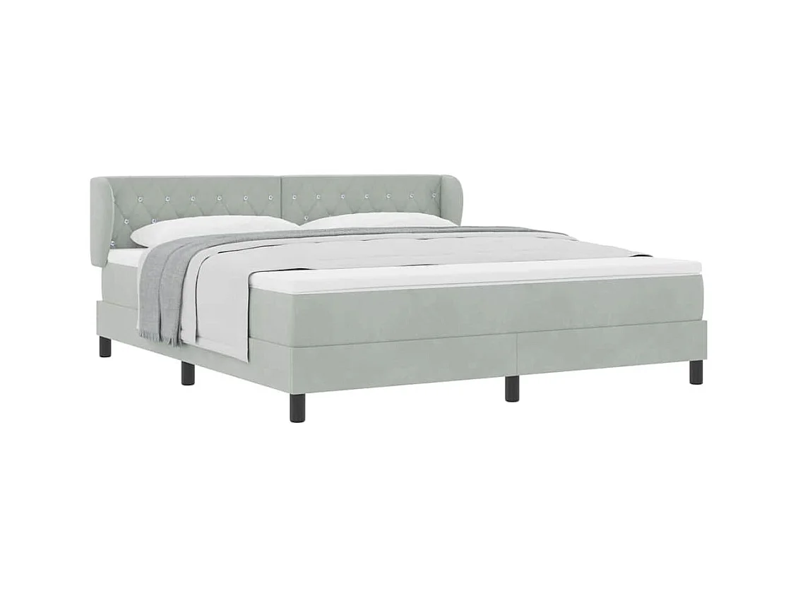 Cama con Somier y Colchón Gris Oscuro 80x200 cm Terciopelo