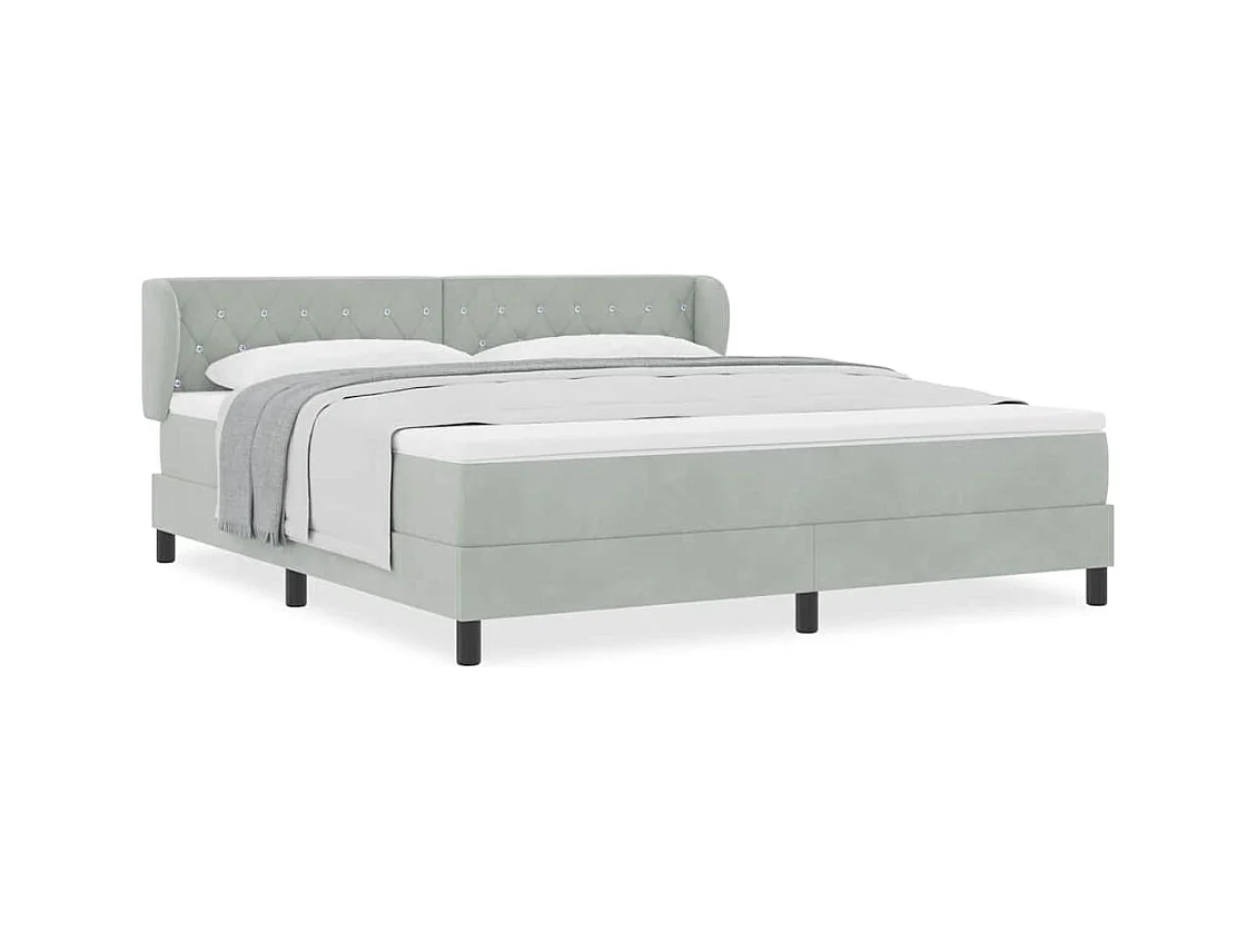 Cama con Somier y Colchón Gris Oscuro 80x200 cm Terciopelo