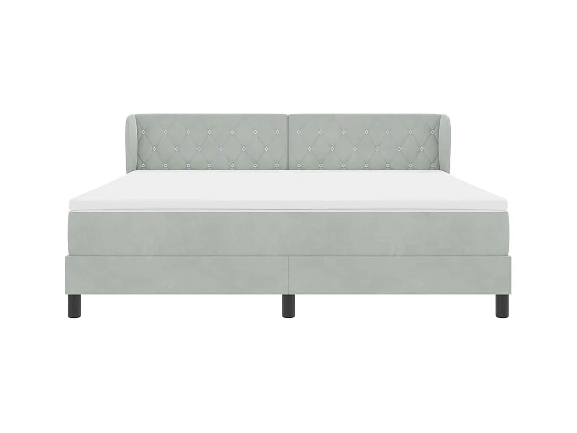 Cama con Somier y Colchón Gris Oscuro 80x200 cm Terciopelo