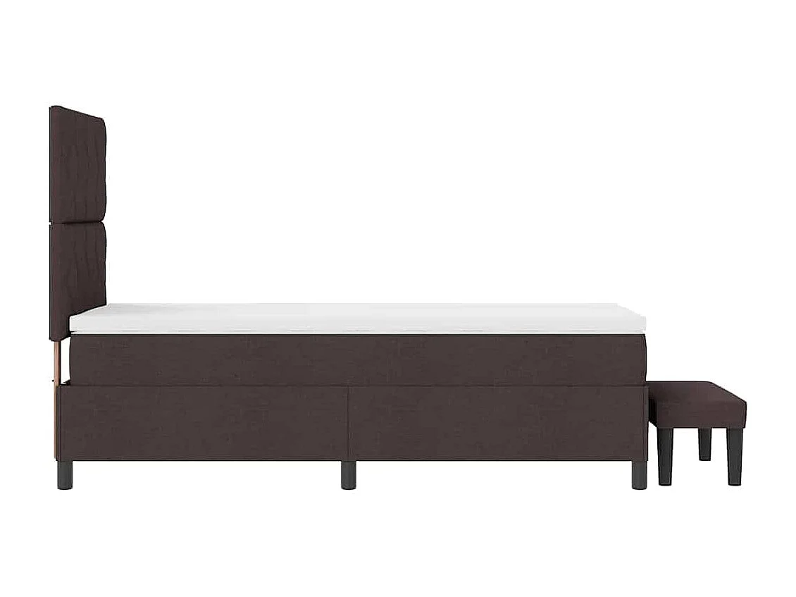 Cama tipo Box Spring Marrón Oscuro 100 x 200 cm tela