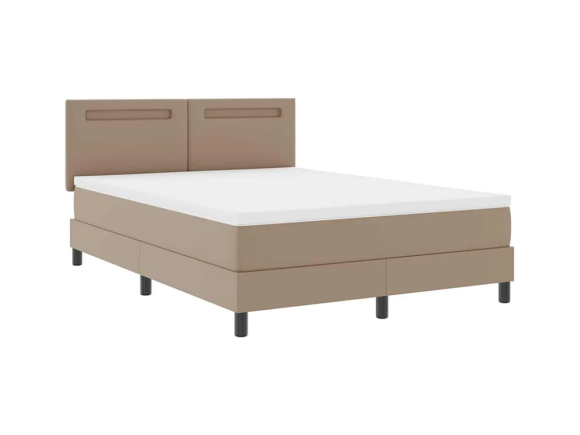 Cadre de Lit avec Matelas Cappuccino 140 x 190 cm Faux cuir