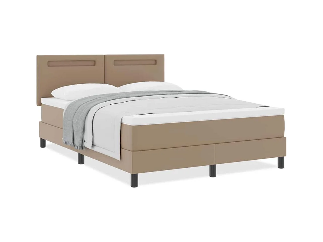 Cadre de Lit avec Matelas Cappuccino 140 x 190 cm Faux cuir