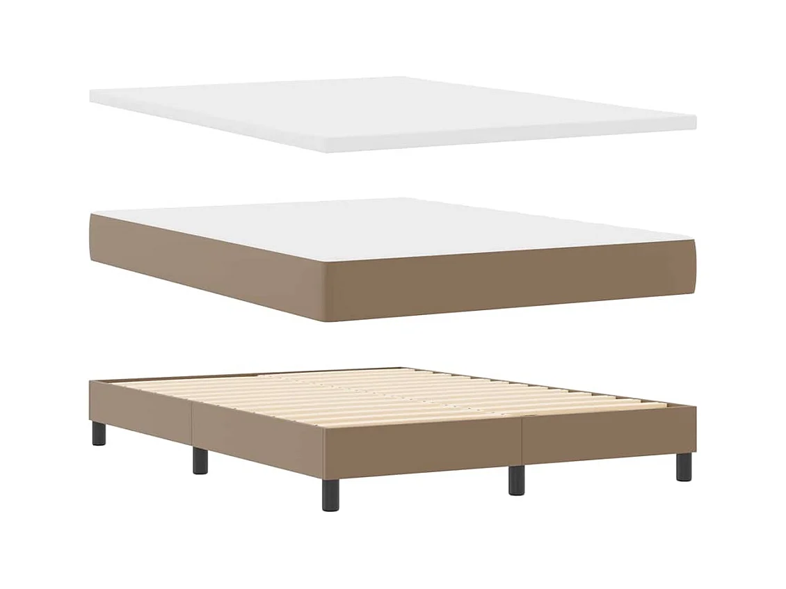 Cadre de Lit avec Matelas Cappuccino 140 x 190 cm Faux cuir
