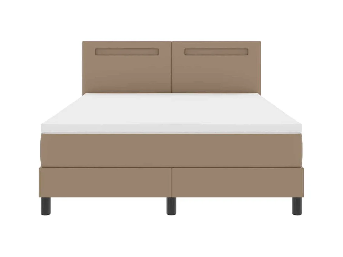 Cadre de Lit avec Matelas Cappuccino 140 x 190 cm Faux cuir