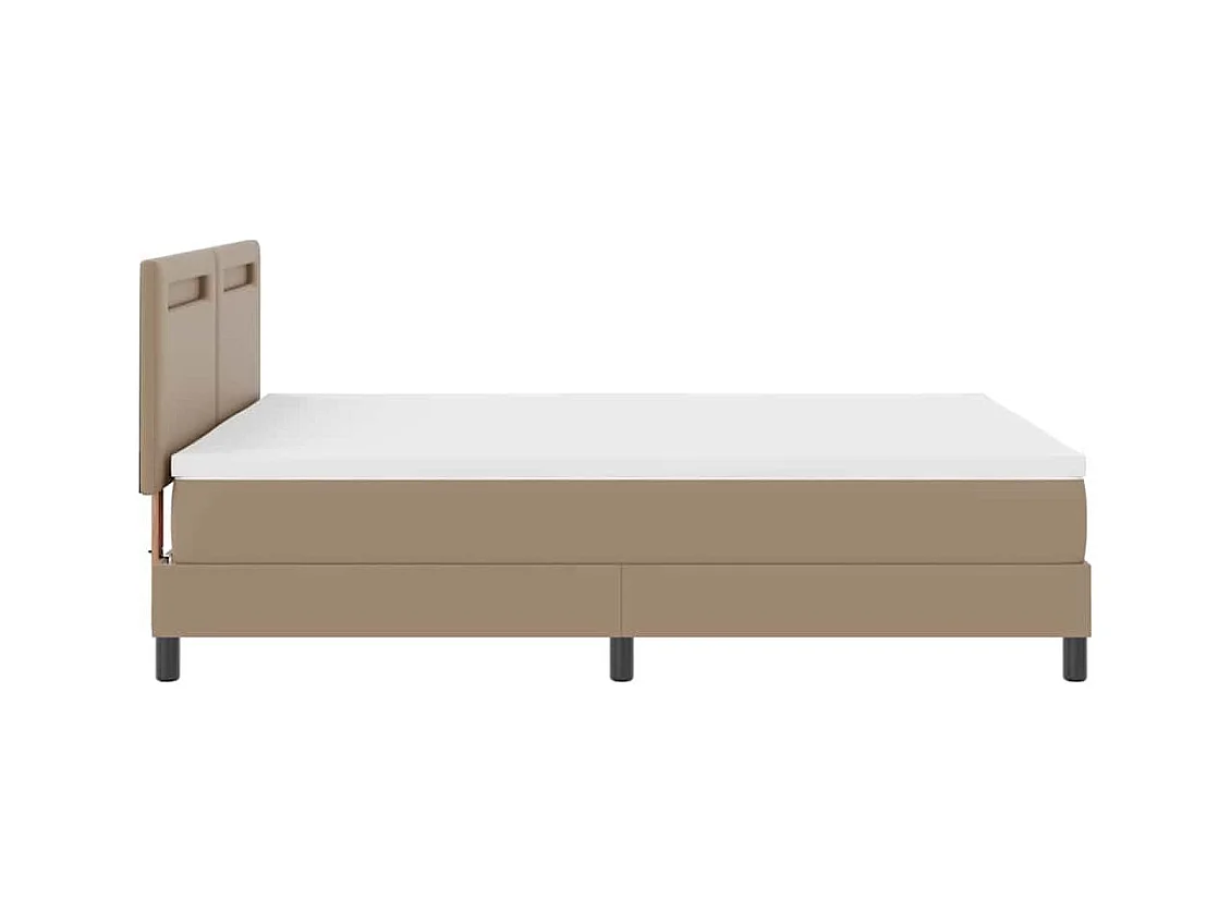 Cadre de Lit avec Matelas Cappuccino 140 x 190 cm Faux cuir