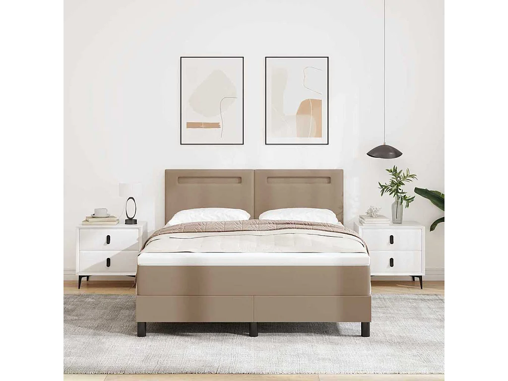 Estructura de cama con colchón Capuchino 140 x 190 cm