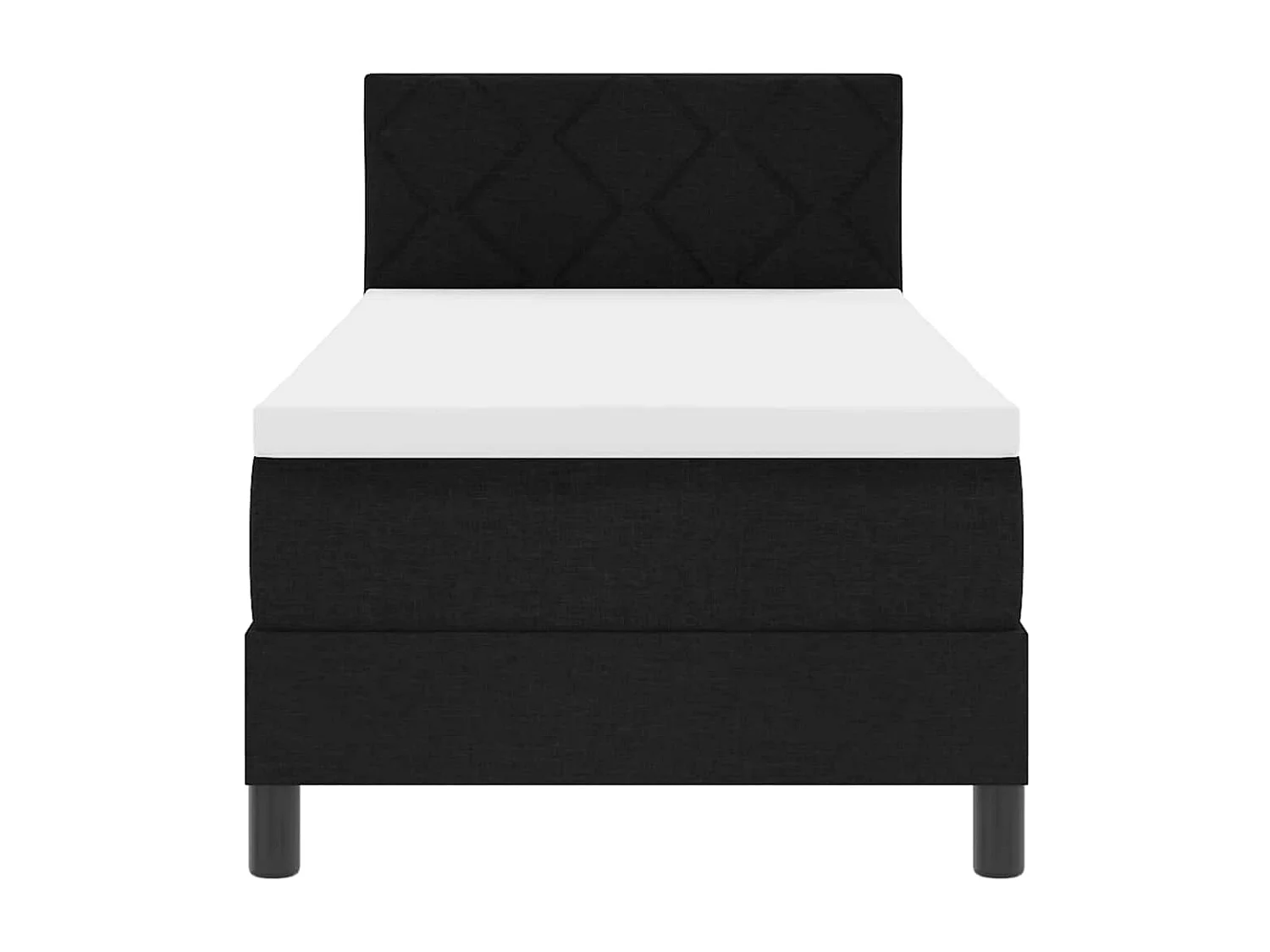 Cadre de lit avec matelas Noir 80 x 200 cm tissu