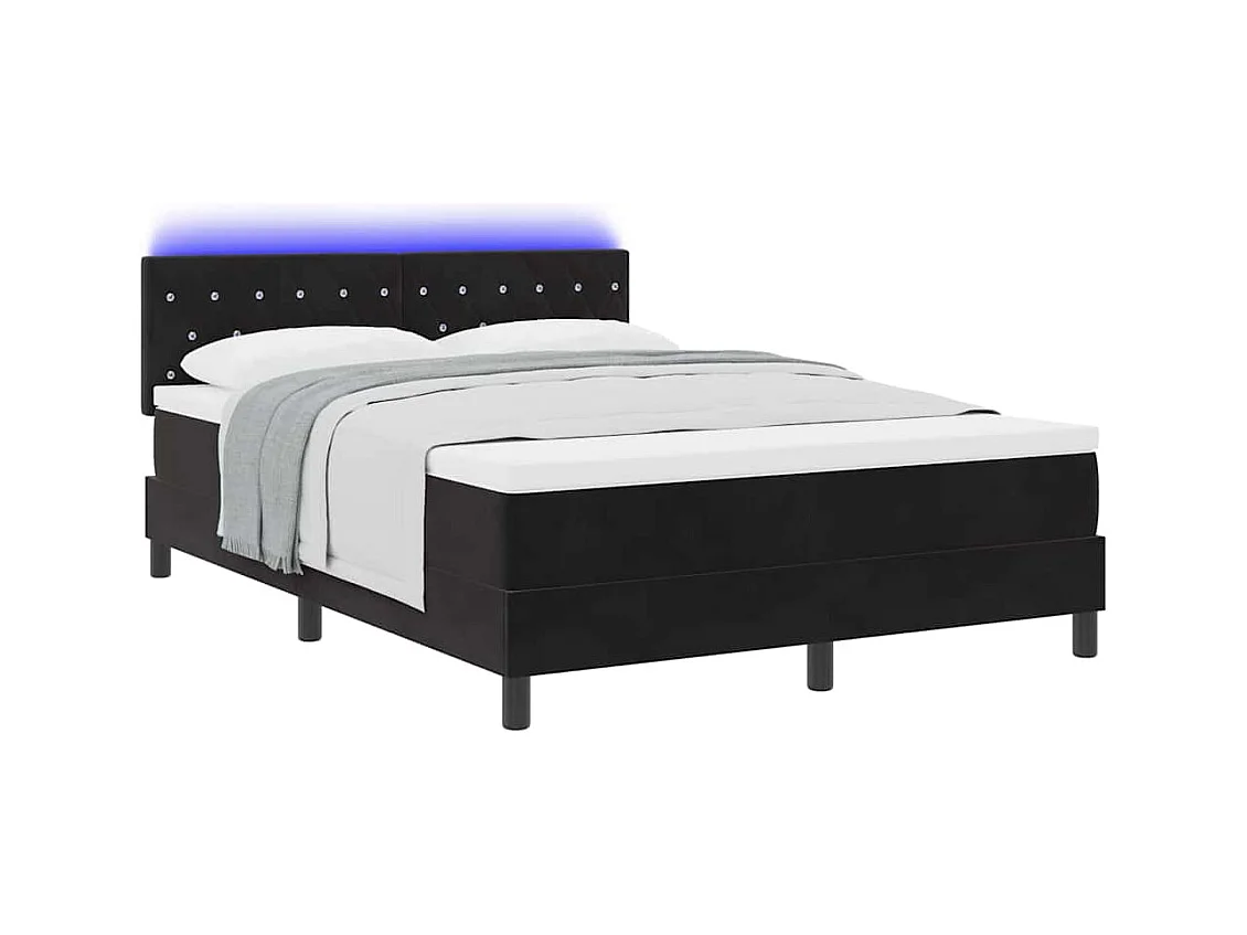 Cadre de lit avec matelas Noir 160 x 200 cm Velours