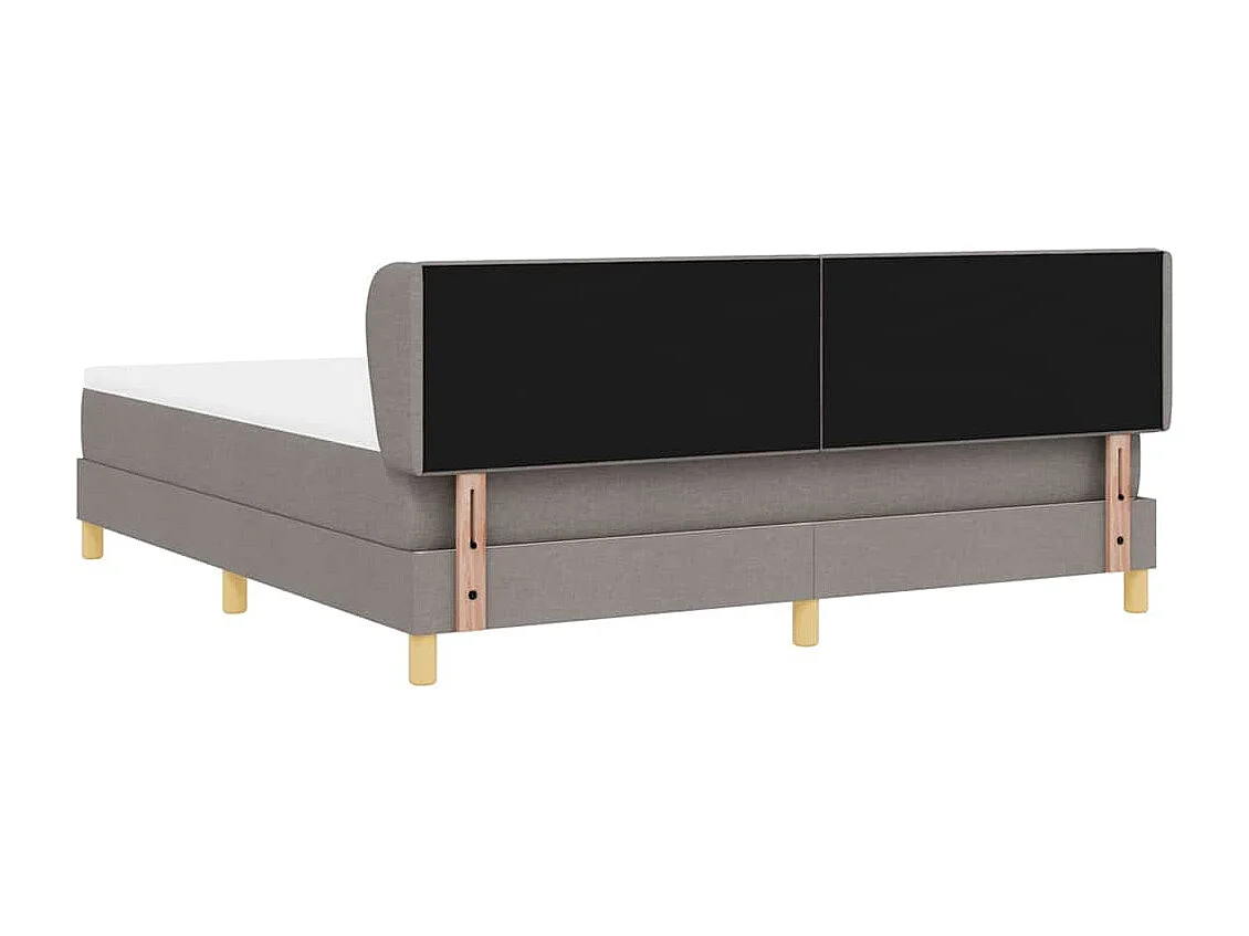 Cama con somier y colchón Crema 90x200 cm Fabric Taupé