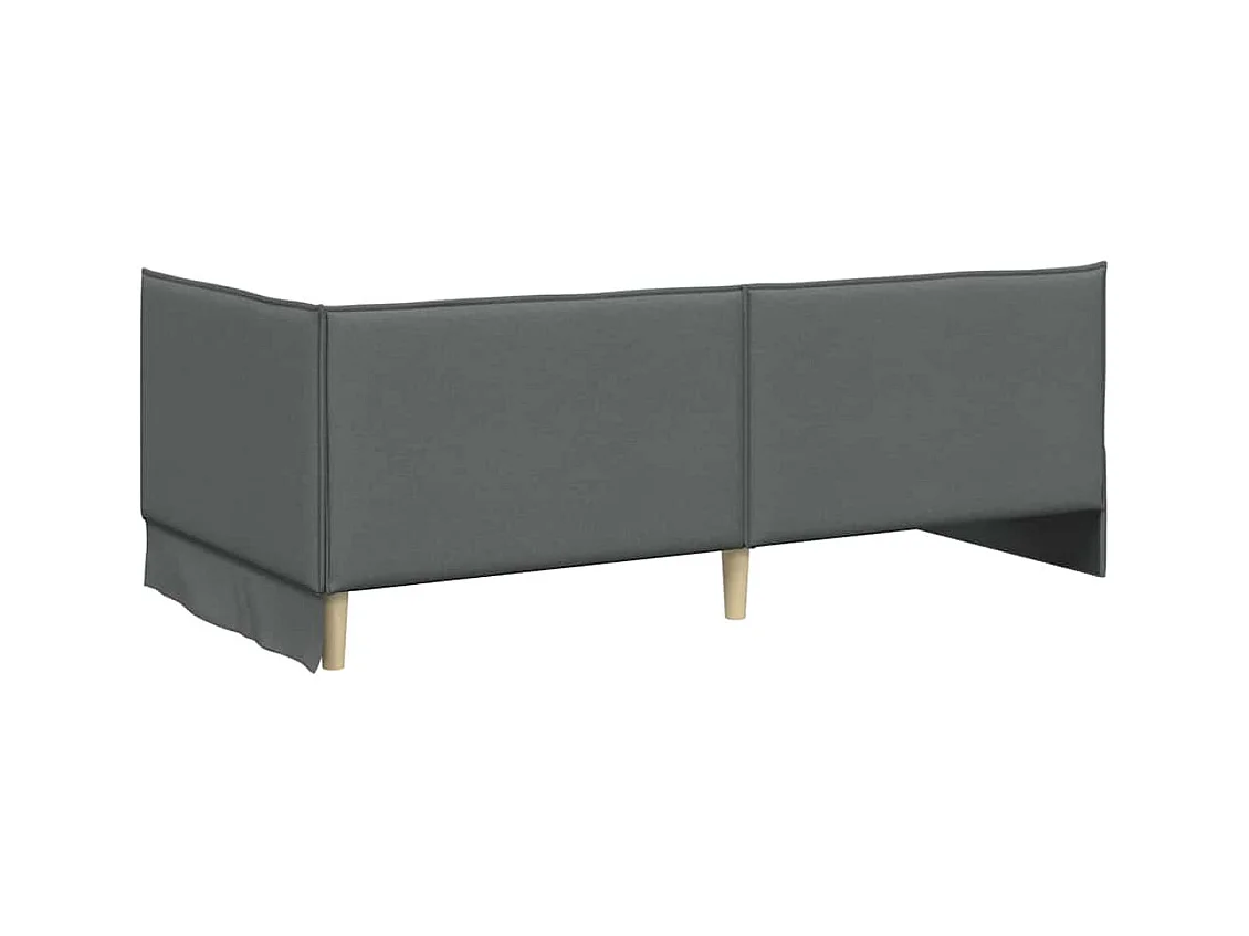 Cadre de lit d'angle Gris foncé 90 x 190 cm tissu