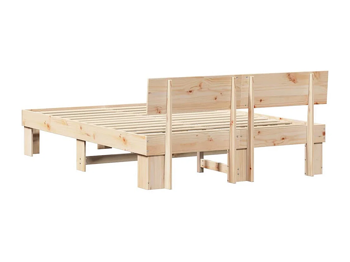 Cadre de lit Marron 140 x 200 cm Bois massif en pin