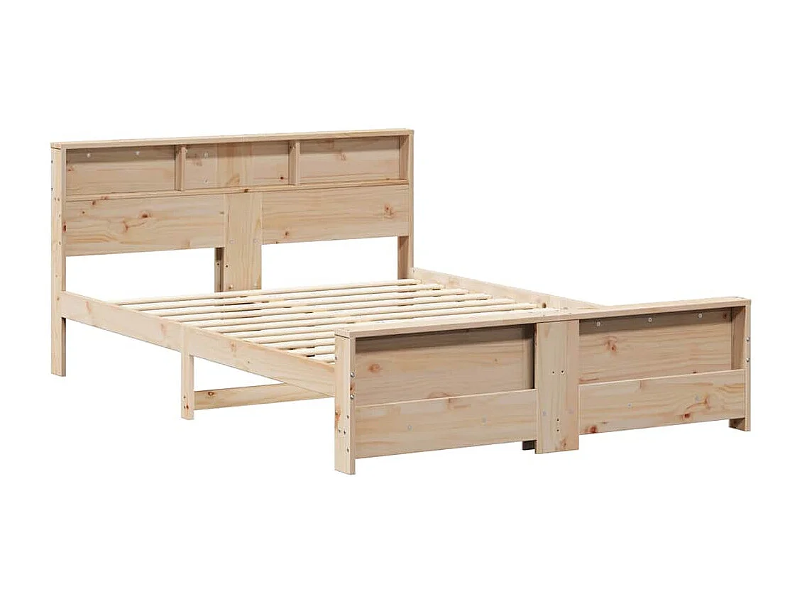 Estructura de cama Marrón 150 x 200 cm Madera maciza de pino
