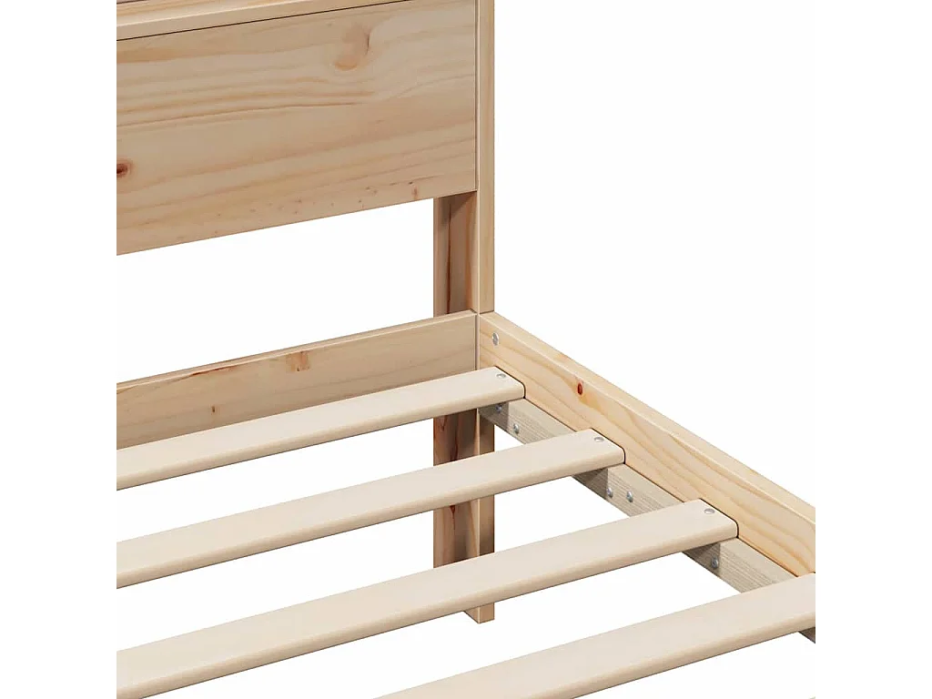 Estructura de cama Marrón 150 x 200 cm Madera maciza de pino