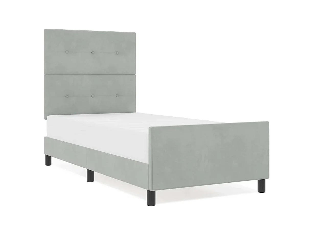Estrutura da Cama Cinzento-claro 80 x 200 cm Veludo