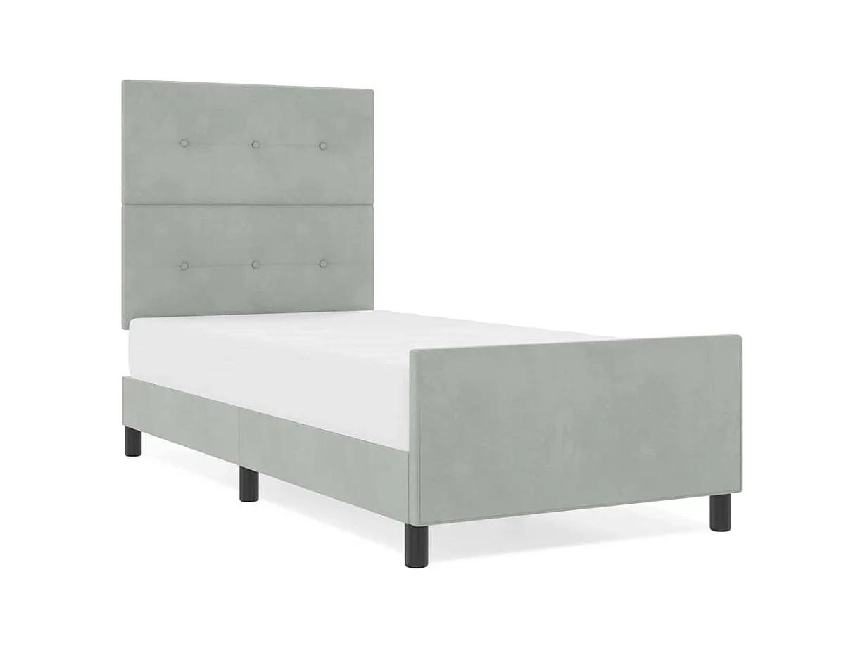 Estrutura da Cama Cinzento-claro 80 x 200 cm Veludo
