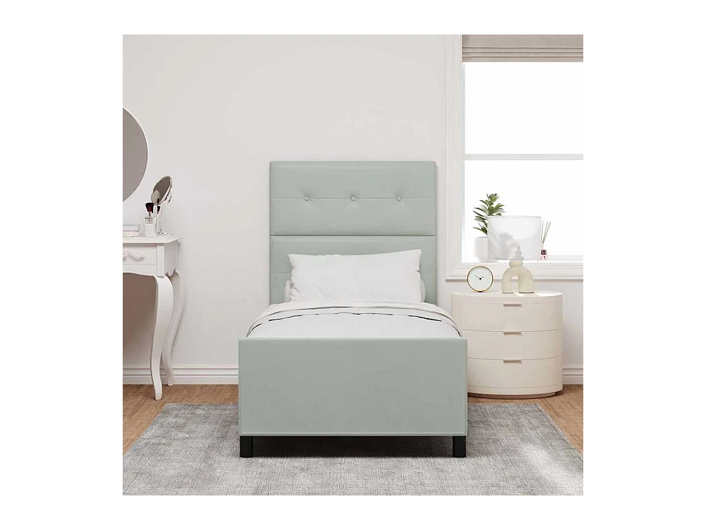 Estrutura da Cama Cinzento-claro 80 x 200 cm Veludo