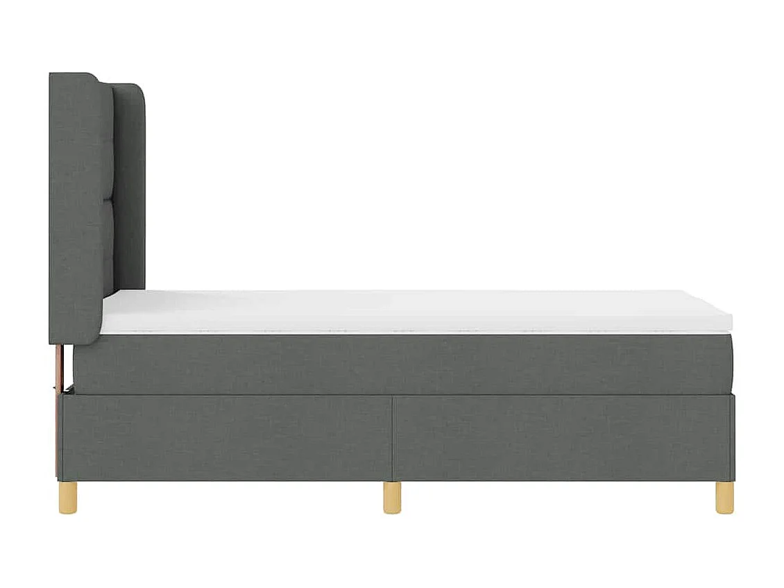 Cama con Somier con colchón Gris oscuro 80 x 200 cm tela