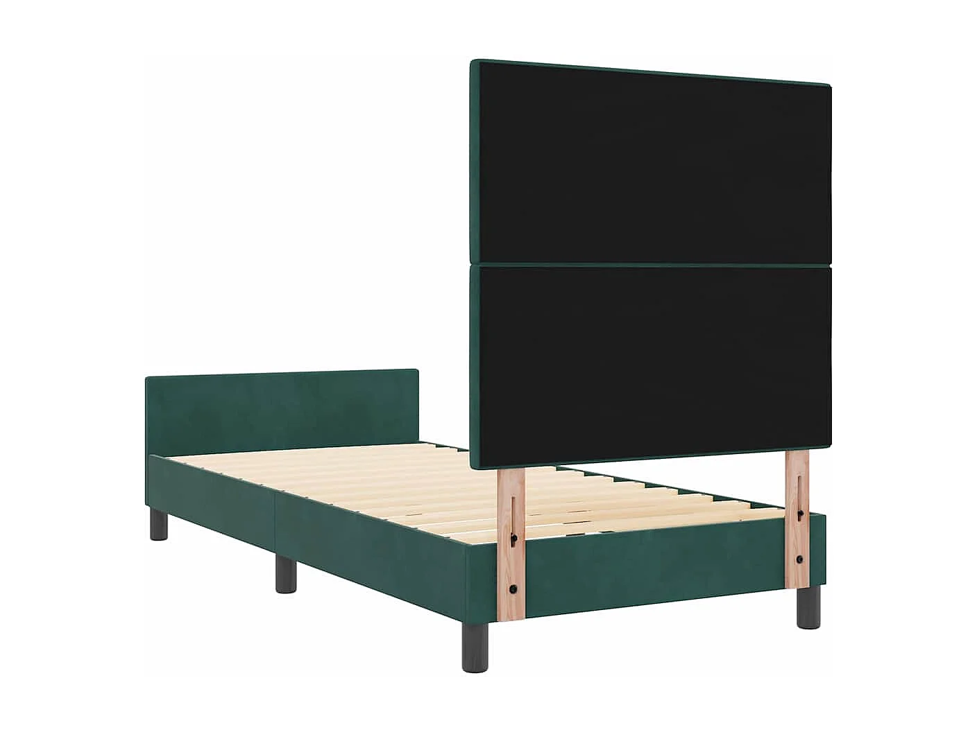 Cadre de lit avec tête de lit Vert foncé 100 x 200 cm Velours