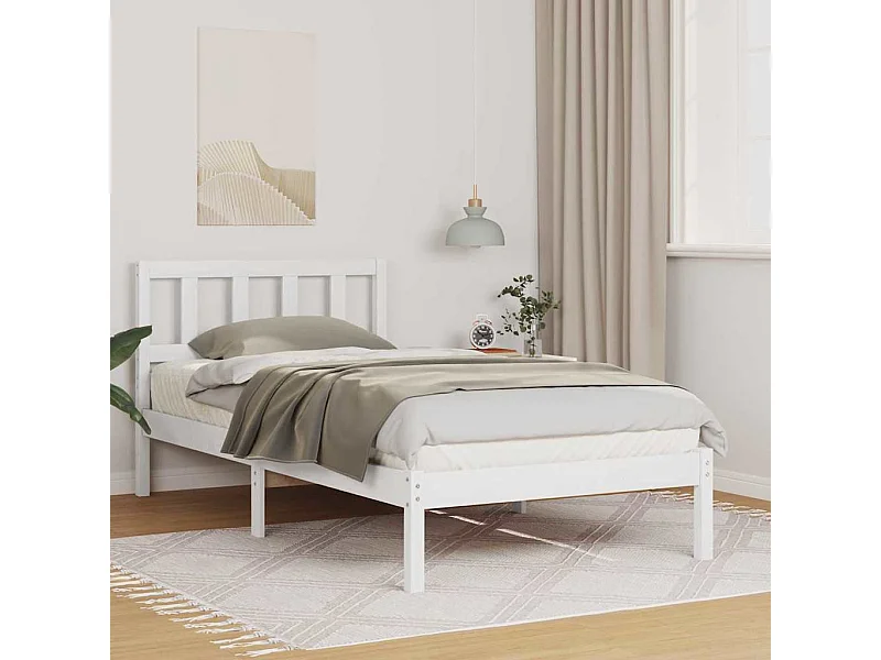 Bedframe met hoofdeinde Wit 80 x 200 cm Massief grenenhout