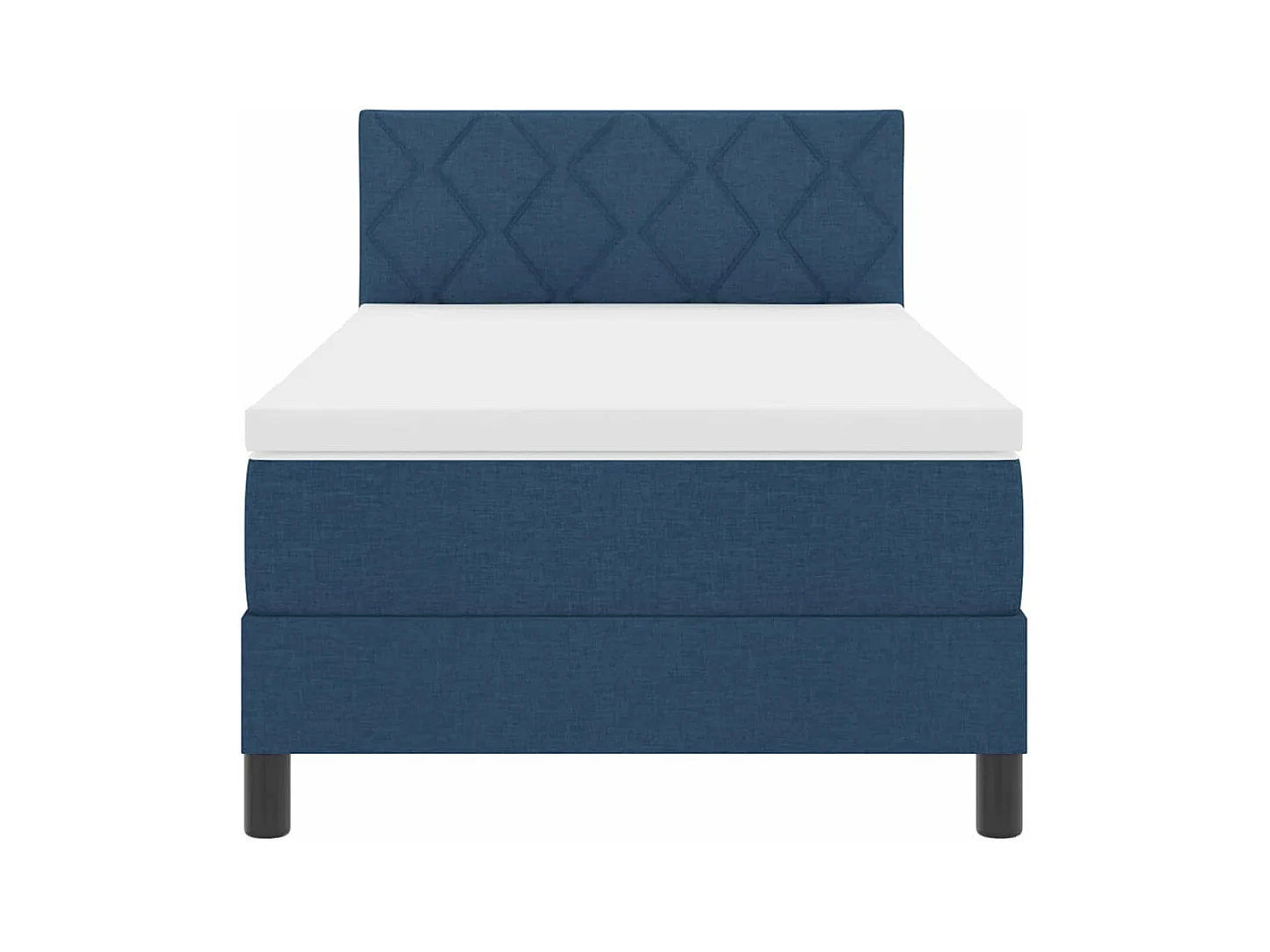 Cama Box com colchão com cabeceira Azul 90 x 200 cm tecido